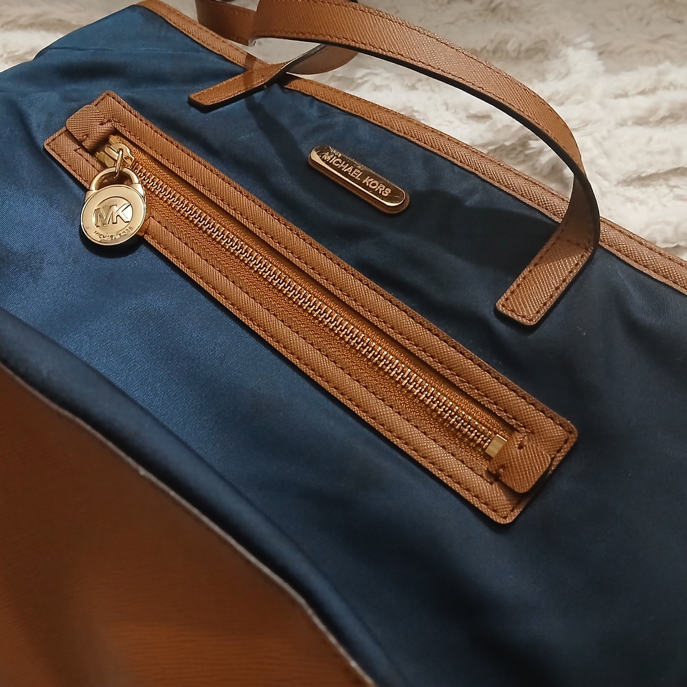 Michael Kors Blue and Brown Men's Bag